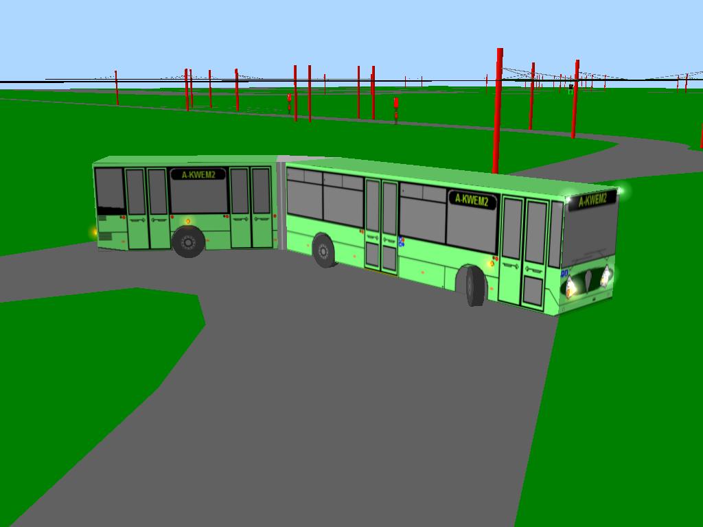 Prototyp mstskho kloubovho autobusu A-KWEM2 odbouje k hradu...
