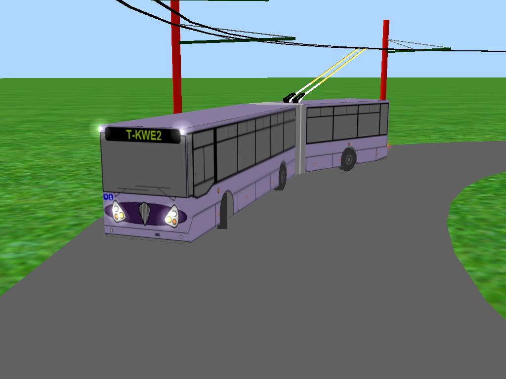 Prototyp kloubovho trolejbusu Kvele T-KWE2 bhem zkuebnch jzd na konen Strnit...
