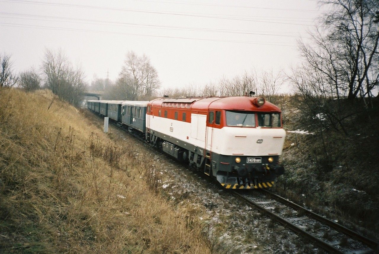 T 478.1001 v ele Sp 1676 Perntejn z Brna hl.n., se bl ku ru, 18.1.2003