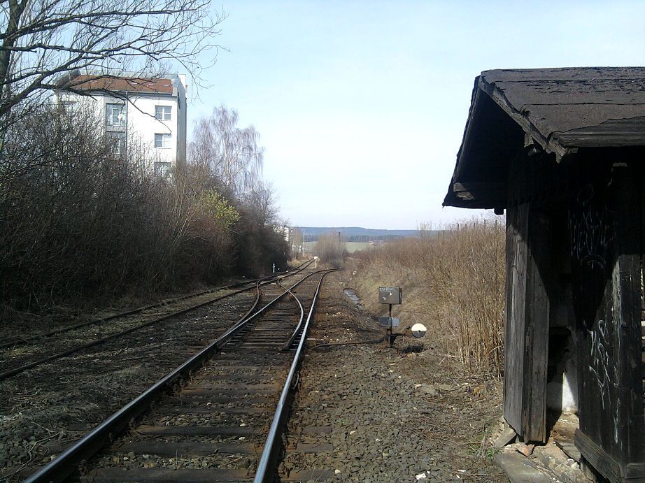 odboka z trati do Kovohut, vlevo prvn vlekov odboka Devask zvody