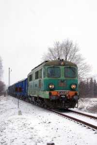 Vlak 44231, veden lokomotivou ST43-368 PKP Cargo, ve stejn den na stejnm mst.