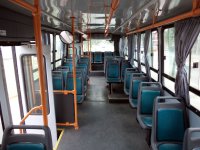 Interir modernizovanho rosarijskho trolejbusu.