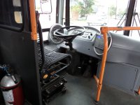Interir modernizovanho rosarijskho trolejbusu.