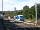 Stadler 841.002 v Ledi nad Szavou pipraven k odjezdu jako Os 9267 do Havlkova Brodu.