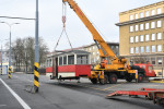 Tramvajov vlen vz Krasin dosed na plzesk koleje, vozovna Plze Slovany, 30.12.2024