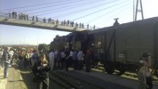Souprava veden parn lokomotivou Matj v Uherskm Brod
