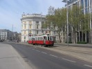 Historick tramvaj u zastvky Am Heumarkt