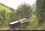 CH Two very special railcars on the Dossenbach bridge of the Rigibahnen (Line Arth Goldau-Rigi Kulm)
