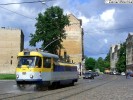 T3-Sprengwagen 3-302 kurz nach der Haltestelle Daugavpils iela.