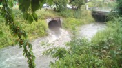 Vystn z odlehovac komory kanalizace pod mostem Bartokova 12.6.2019