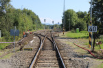 Pohled z pejezdu do stanice Hnojnk s probhajcmi vkopovmi pracemi