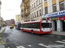 Odstaven trolejbusy na ulici Mezi Trhy z dvodu vpadku elektrickho proudu v TV.