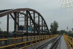 Most pes Ostravici, pohled ze spojovac trat smrem k Ostrav-Vtkovicm