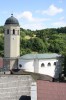 Vhled z hradu Sovinec na okoln kopce a kostel sv. Augustina
