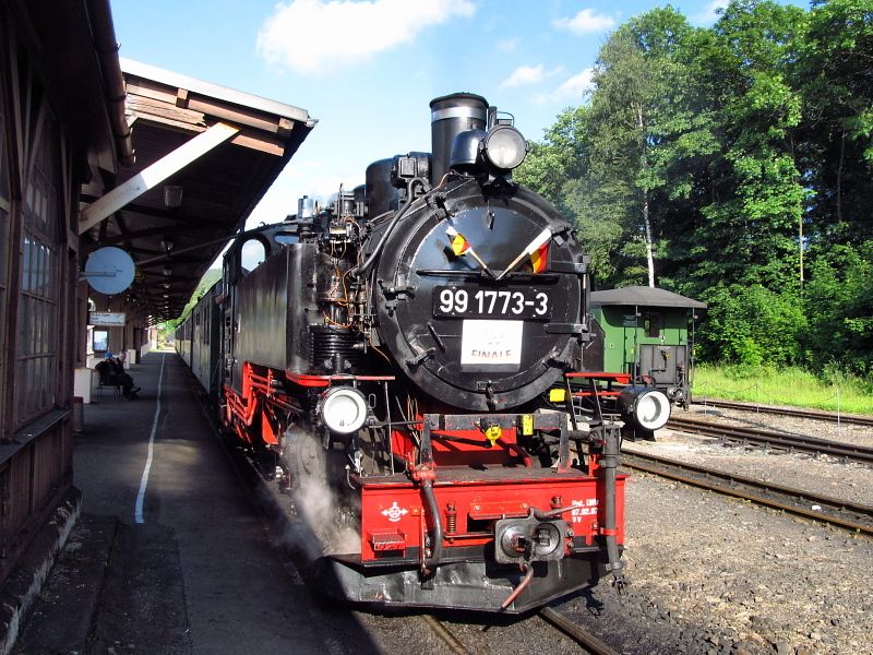 Cranzahl a parn lokomotiva Fichtelbergbahn s 