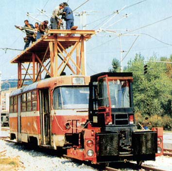 Posunovadlo z VZV voziku, bratislavska tramvaj, rozchod 1.000 mm