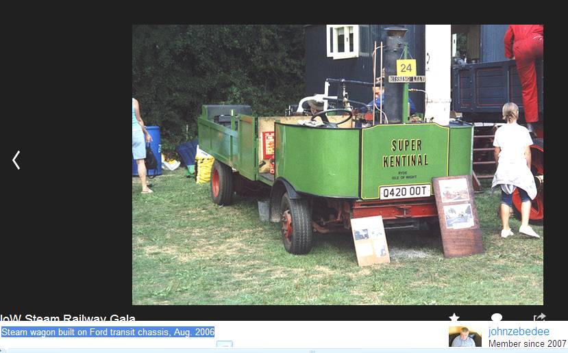 GB Steam wagon built on Ford transit chassis, Aug. 2006