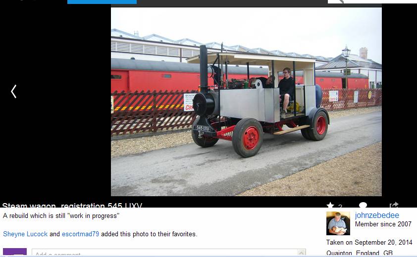 GB Steam wagon, registration 545 UXV