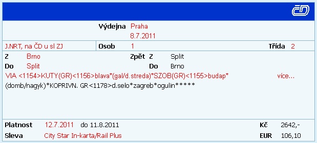 Brno-Split pes Ogulin