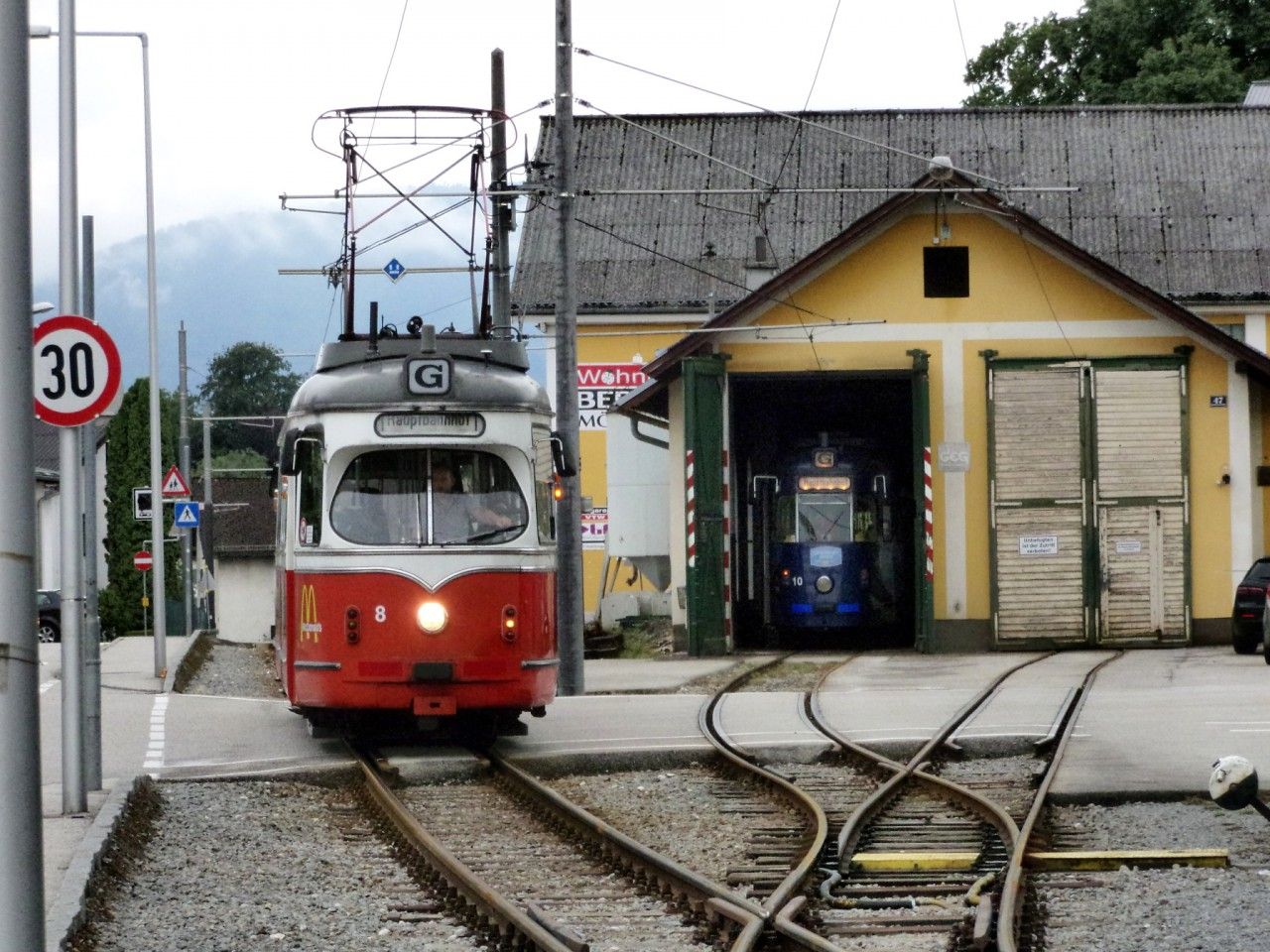 Staik tramvaje v Gmundenu 29. 6. 2018 - jen cca 2 msce ped ukonenm jejich pravid. provozu