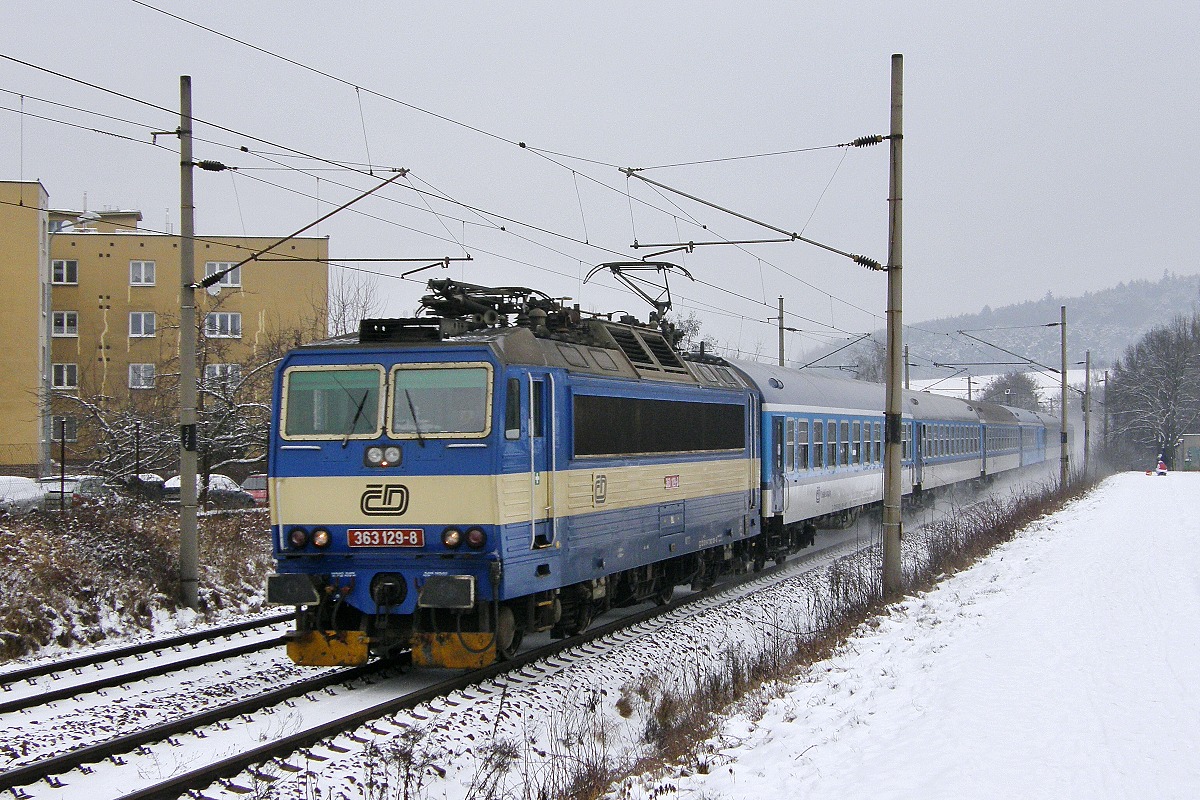 Tra .170 Plze-Doubravka SC515 Pendolino - nhr.souprava 27.ledna 2014