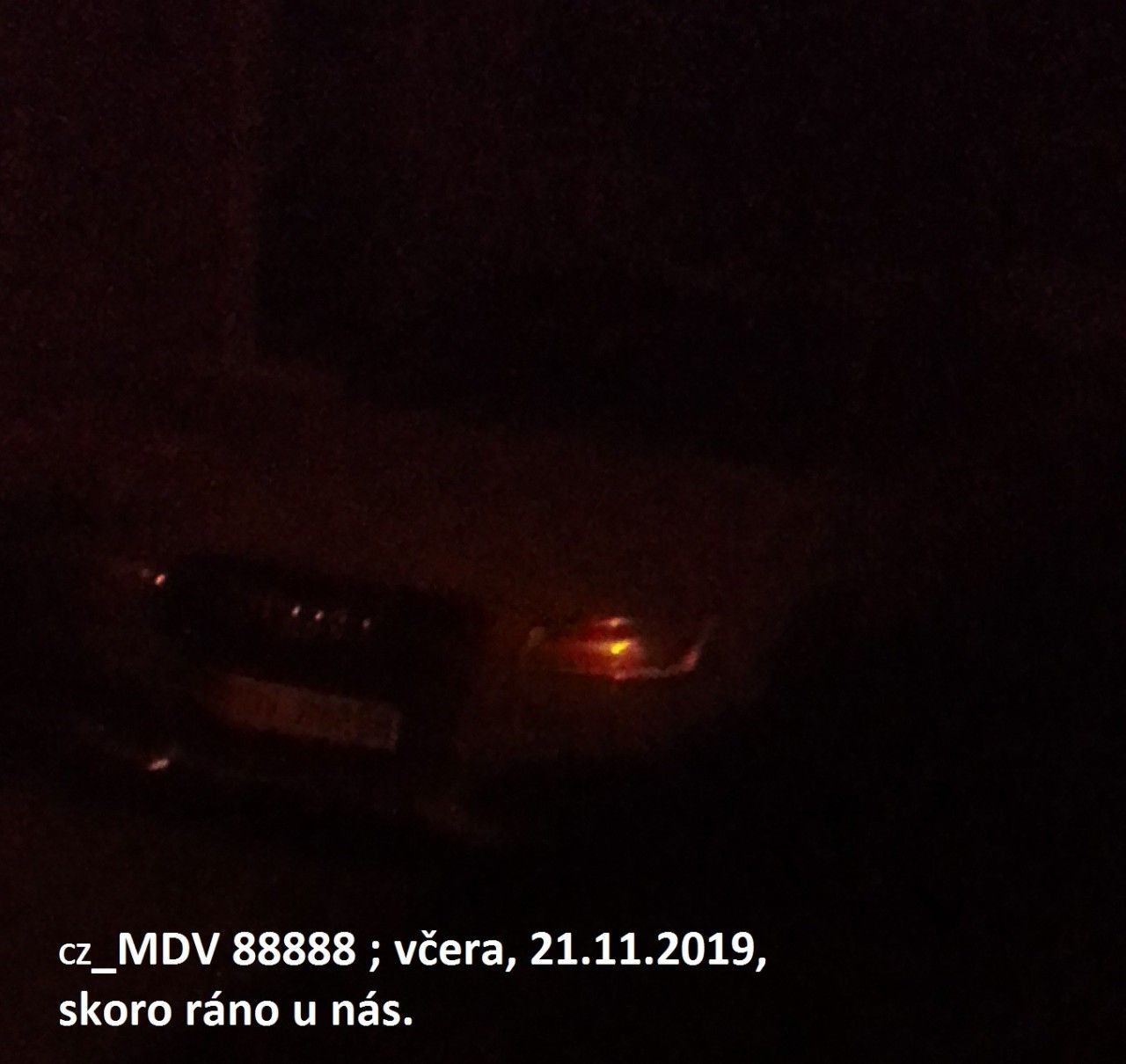 MDV 88888; vera, 21.11.2019, skoro rno u ns.