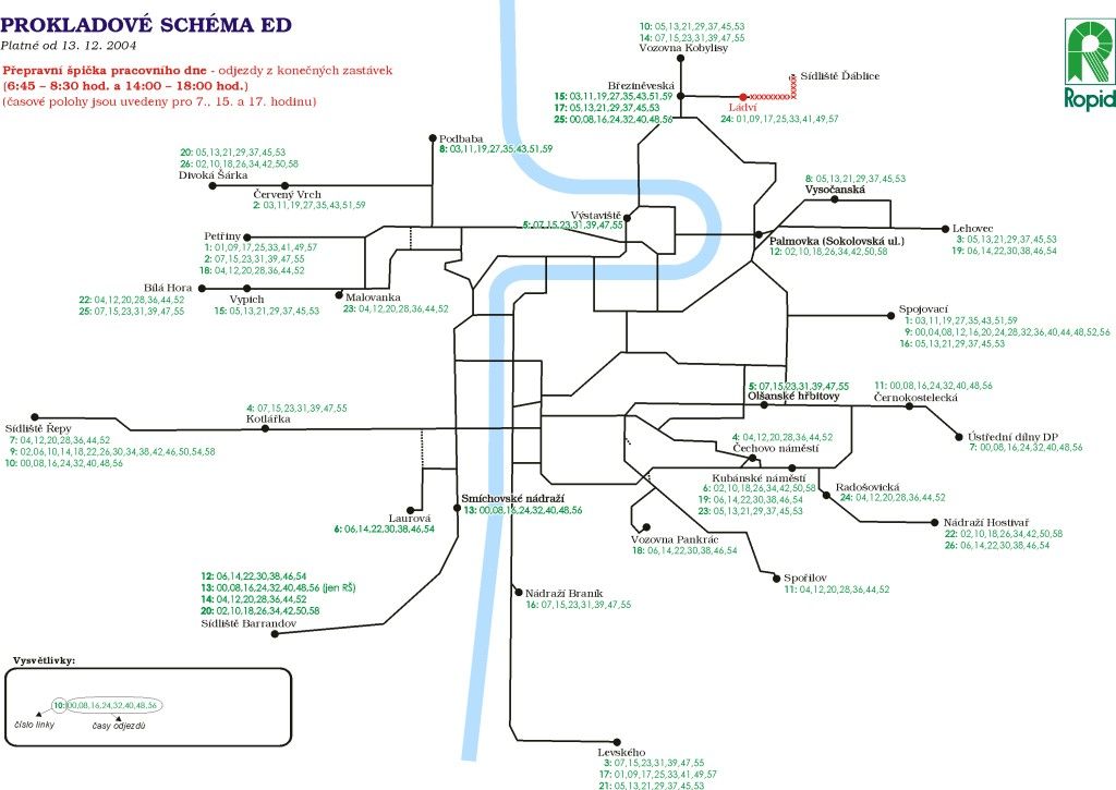 Prokladov schma tramvaj - PD