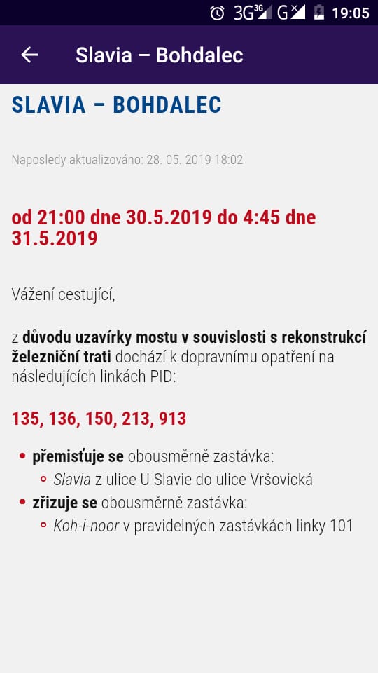 Uzavrka pod mostem Slavia 30.5.2019