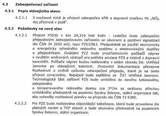 Odstrann TOR na pejezdu P5930 v km 24,310 trati Koln - Ledeko