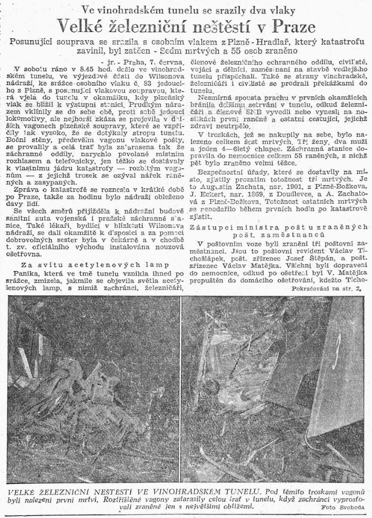 Nehoda Vinohradsk tunel, Lidov demokracie 8. 6. 1947