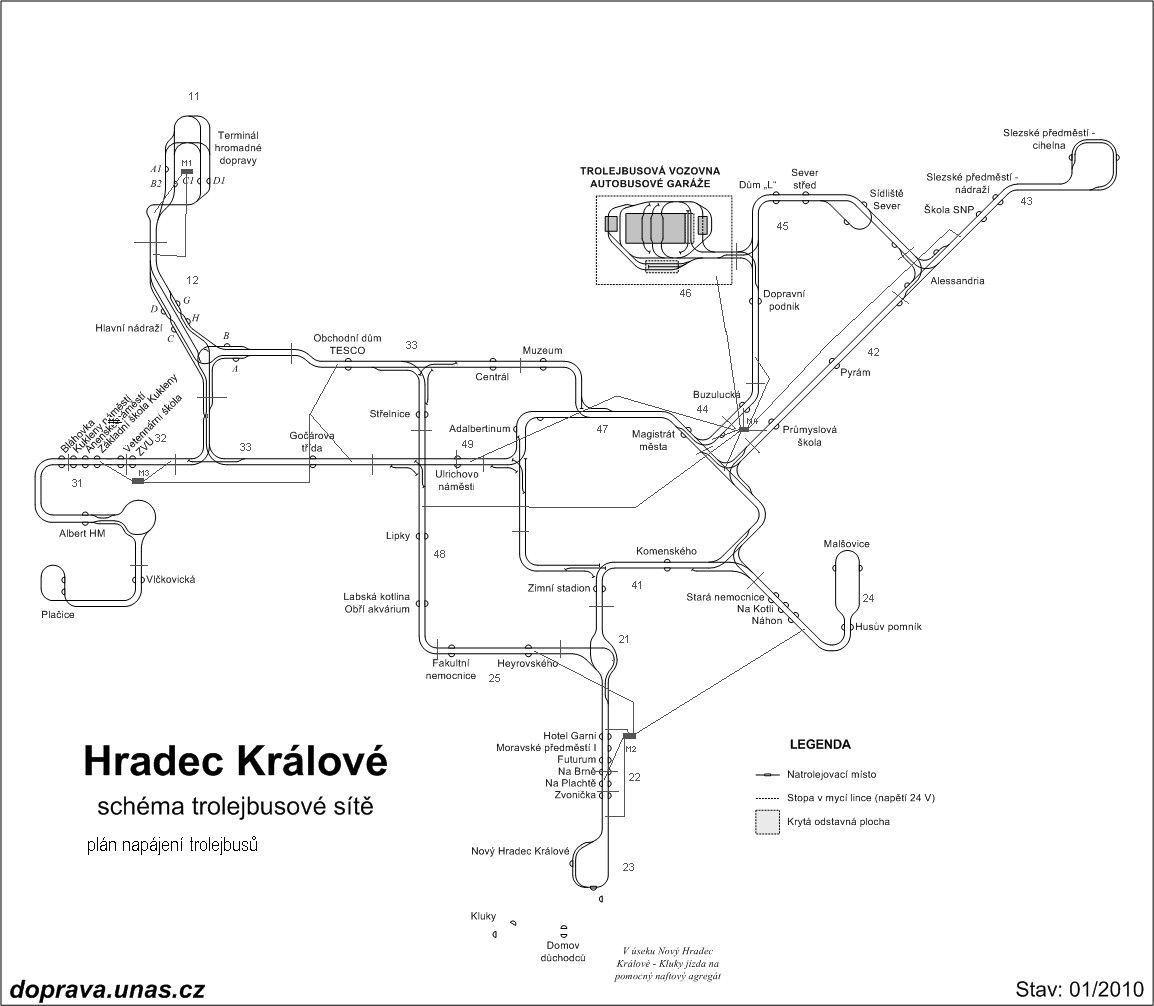 napjec mapa krlovehradeckch trolejbus