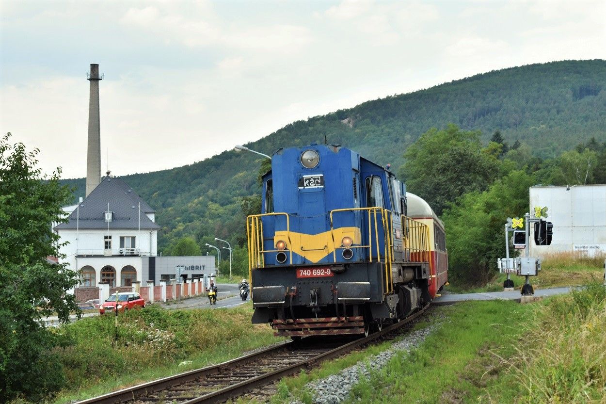 Rakovnick rychlk na trati 174 v Beroun 21.7.2018