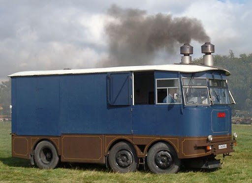 GB Sentinel Typhoo is made from various tractor parts and powered by 100 horse power locomotive stea