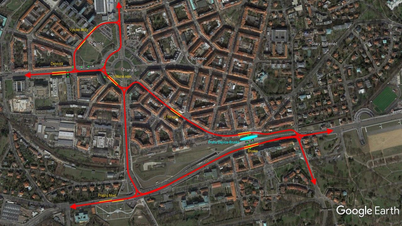 Druh tramvajov tra Hradansk - Dejvick