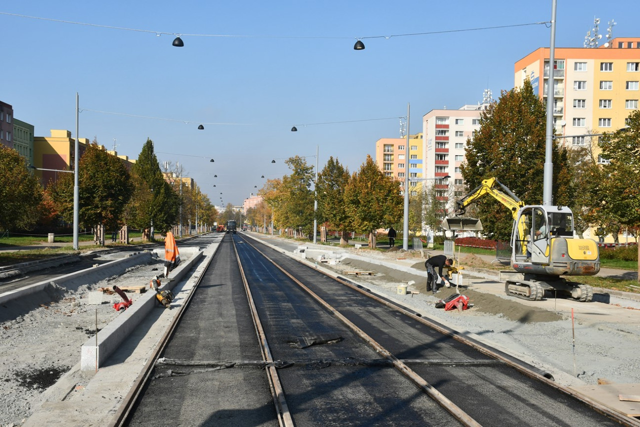 Plze, nmst G. Pky, tramvajov tra, 22.10.2024