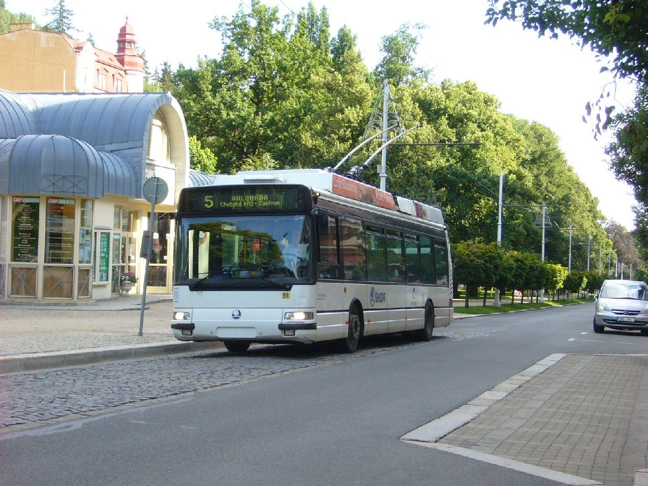 Prototyp trolejbusu koda 24Tr ev..51 na zastvce Centrum