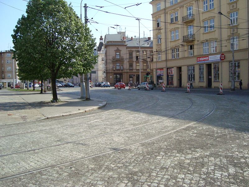 Pohled na nov oblouk ulice Sokolsk/Legionsk