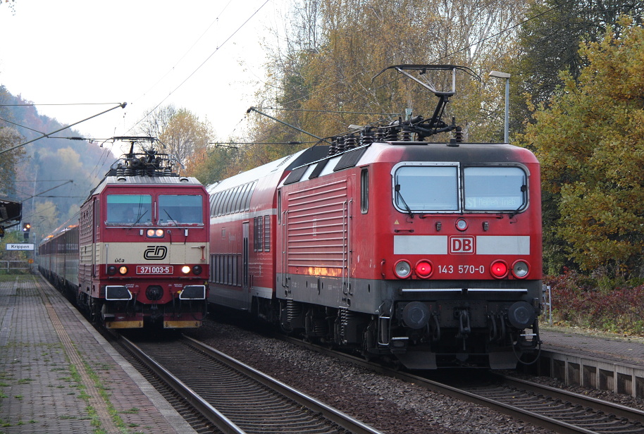 Setkn v Krippen EC 177 s S-Bahn.