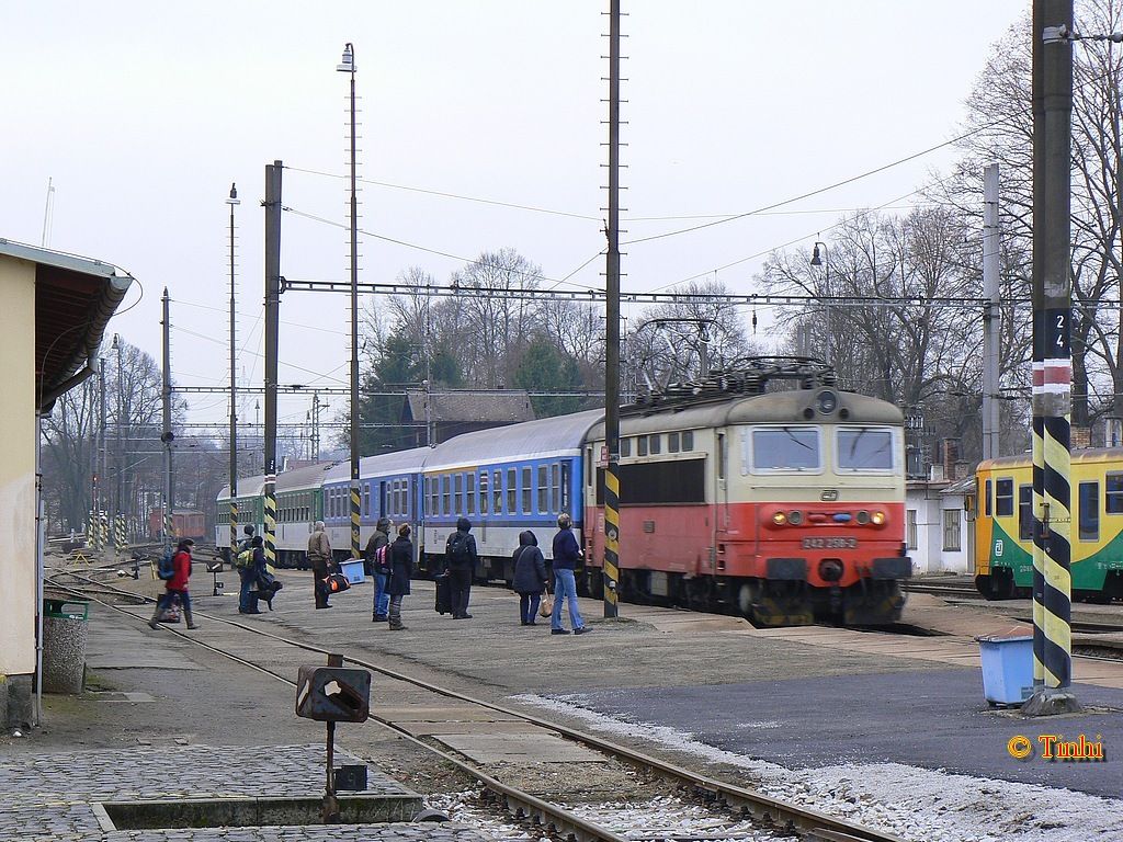 242.258 - R661 s vozem Bbdgmee - st.JH - 2.1.2014