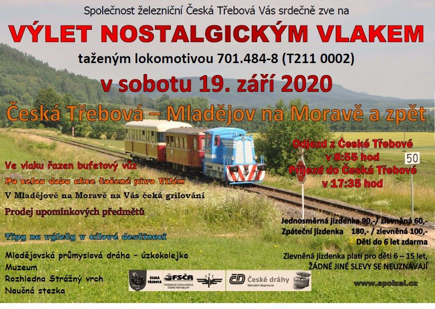 Vletn vlak 19.9.20 esk Tebov - Mladjov na Morav