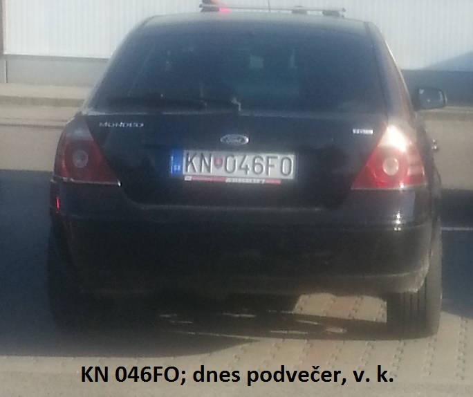 KN 046FO; dnes podveer, v. k.