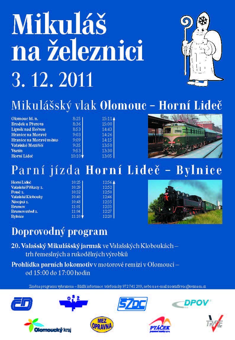 Mikulsk jzda elektrickho vlaku v trase Olomouc - Horn Lide a zpt = 03.12.2011