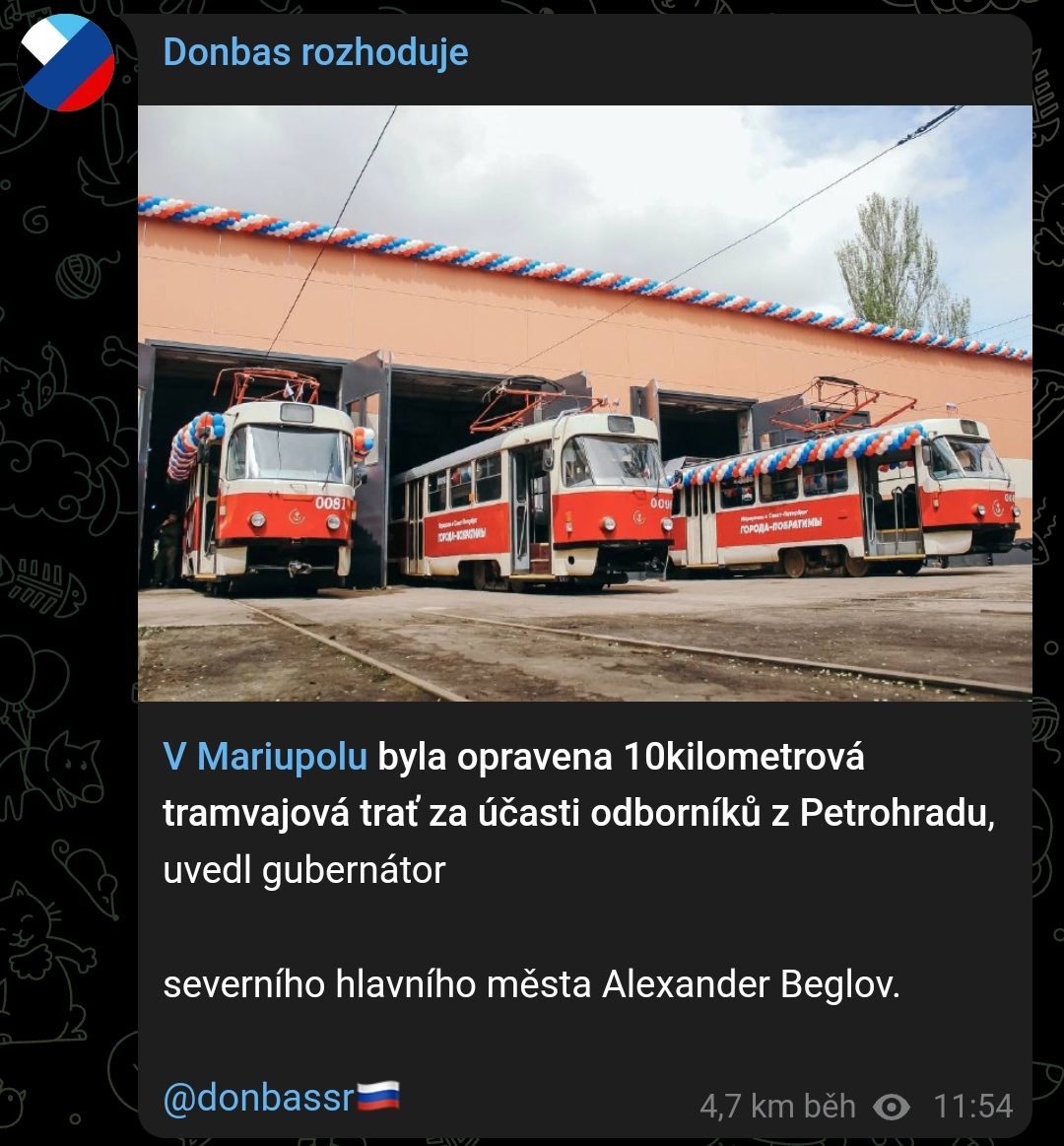 Mariupol, opraven tramvajov provoz