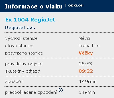 odklon Regiojet