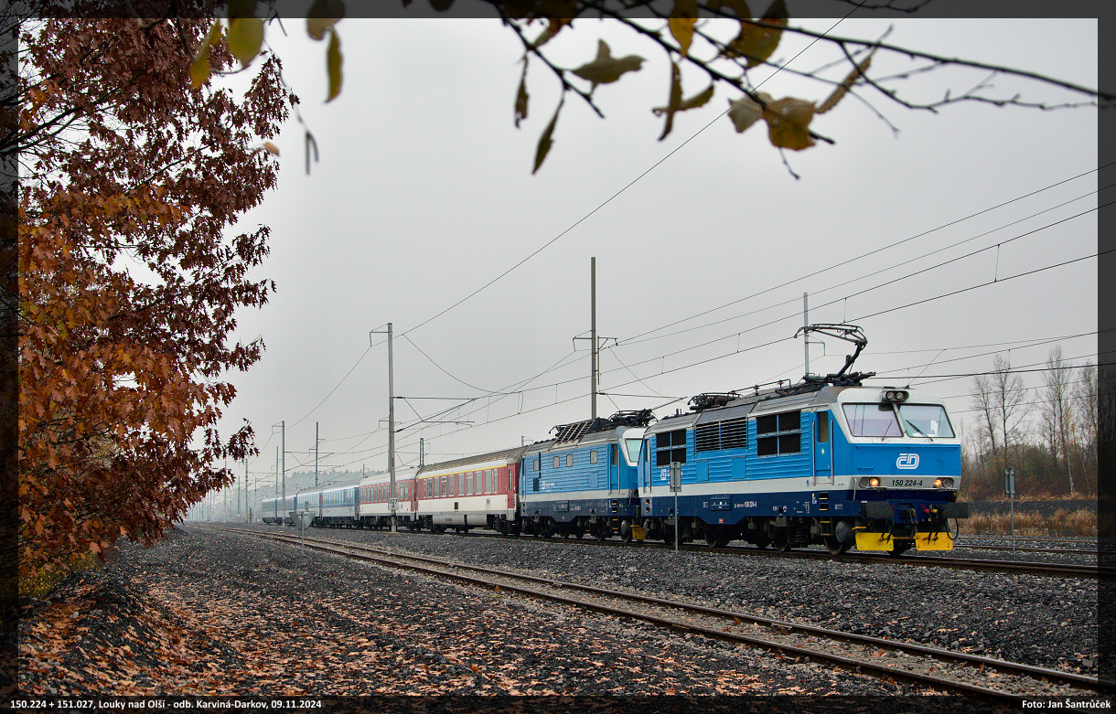 150.224 + 151.027, Ex 142, Louky nad Ol - odb. Karvin-Darkov, 09.11.2024