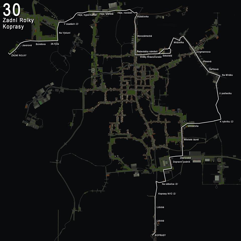 Mapa linky 30