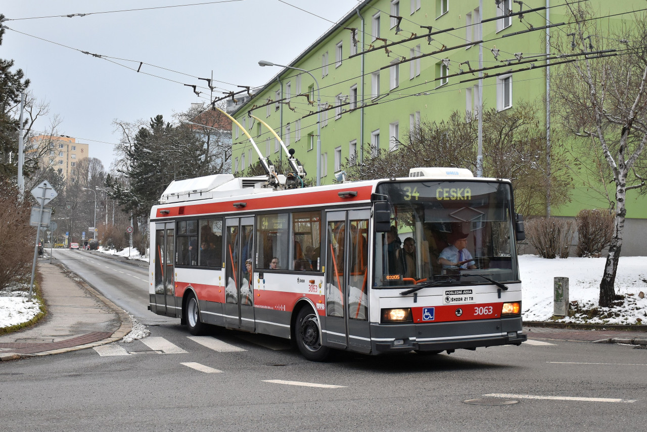 3063 Jindichova 14. 2. 2025 - moje navdy posledn fotka vozu 21Tr v pravidelnm provozu...