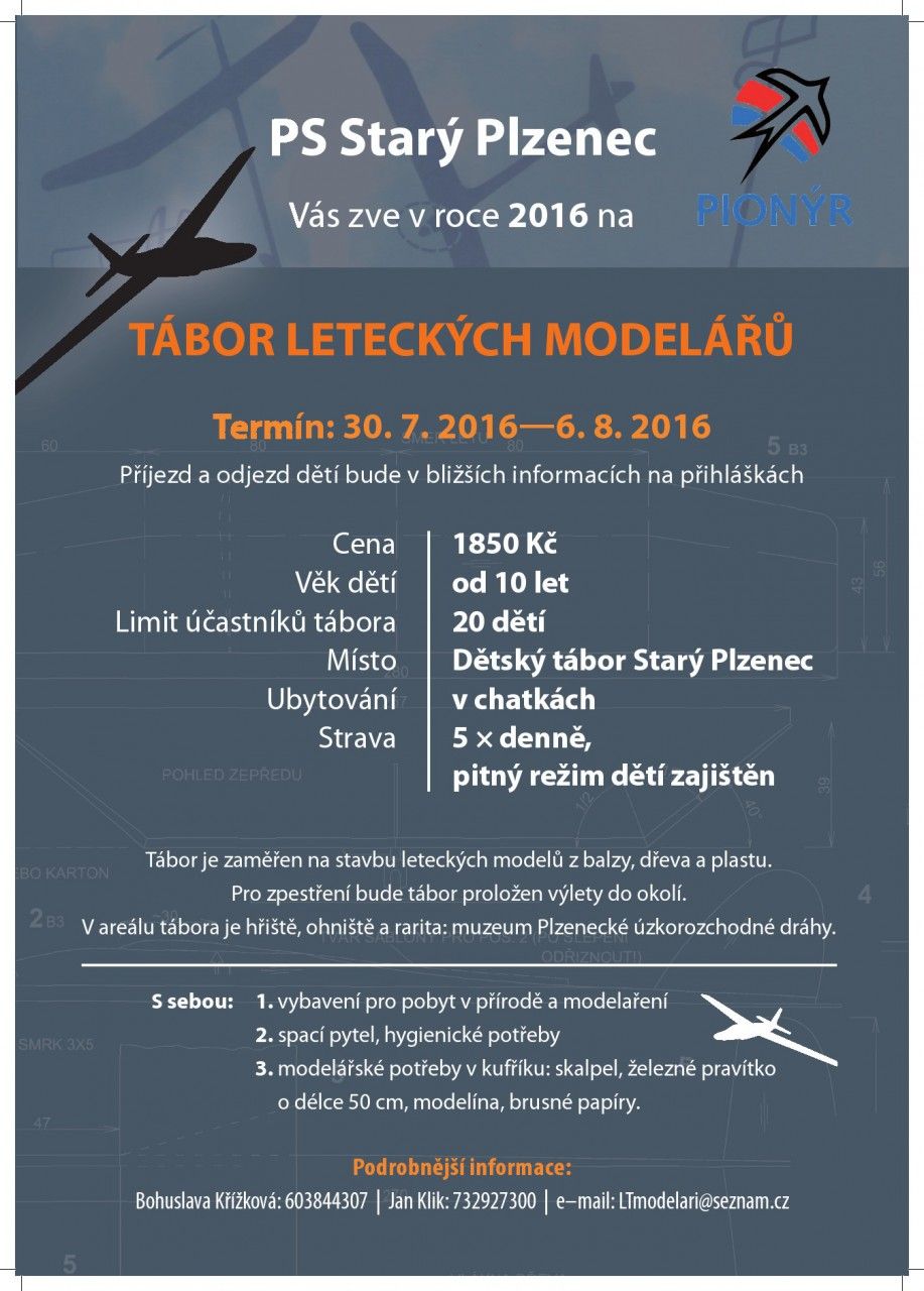 Dtsk letecko-modelsk tbor ve Starm Plzenci - lto 2016