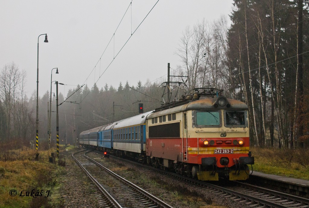 242.263 s nhradn soupravou R 665 Jakub Krn, Potky-irovnice, 7.12.2014