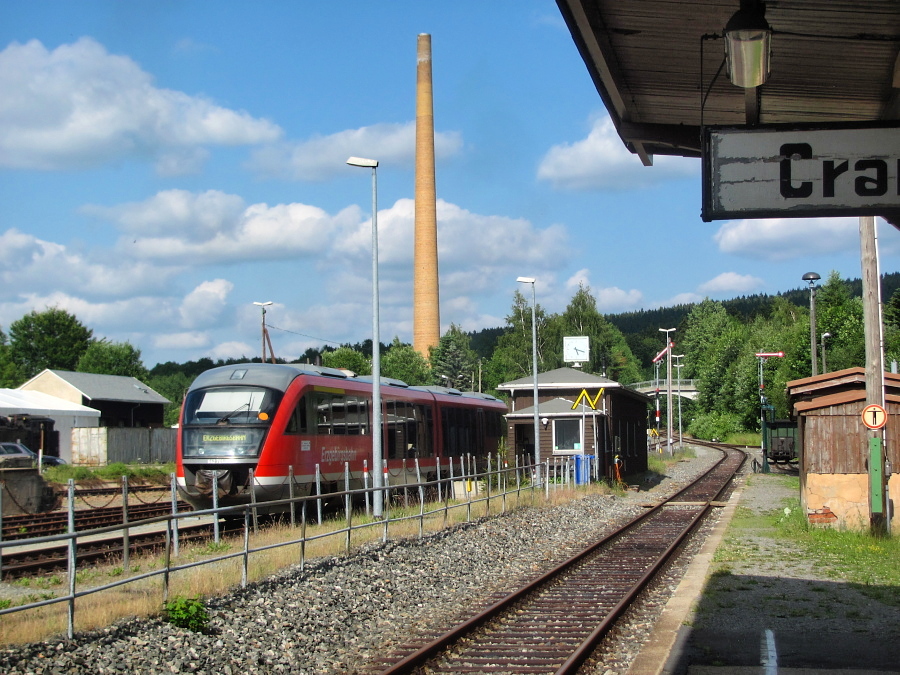 Cranzahl, Desiro odjd jako soupravov vlak do Vejprt, odkud pojede jako Regionalzug do Chemnitzu